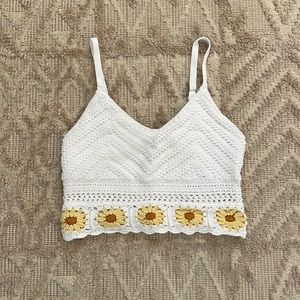Brand New Without Tags Hollister Cropped Crochet Top XS